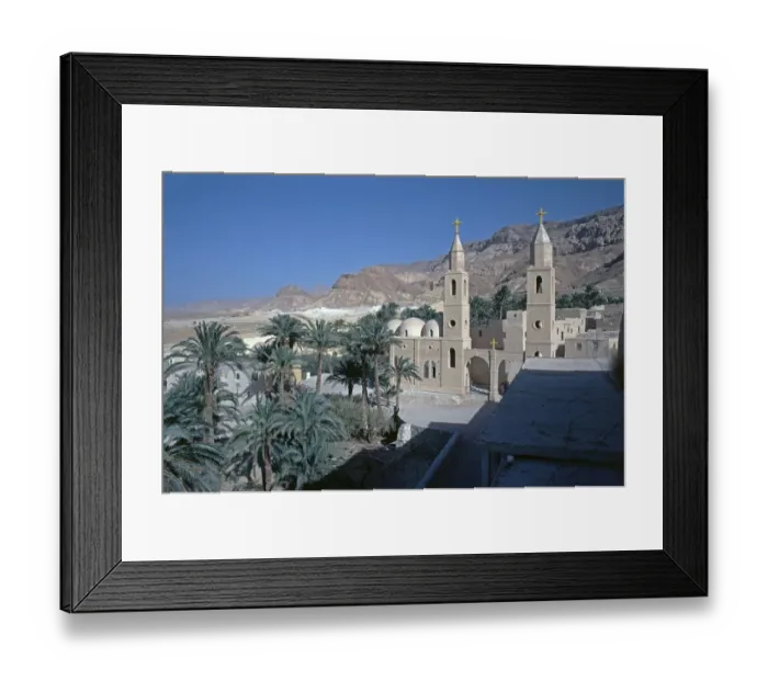 Framed Print : One of 7 churches, Monastery of St Anthony, Monastery of St Anthony, Arabian Desert, Egypt, September 1989, vintage, retro, old, historic, Africa