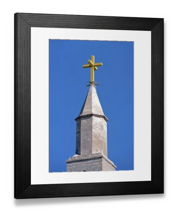 Framed Print : Cross, Tower, Monastery of St Anthony, Monastery of St Anthony, Arabian Desert, Egypt, September 1989, vintage, retro, old, historical, Africa