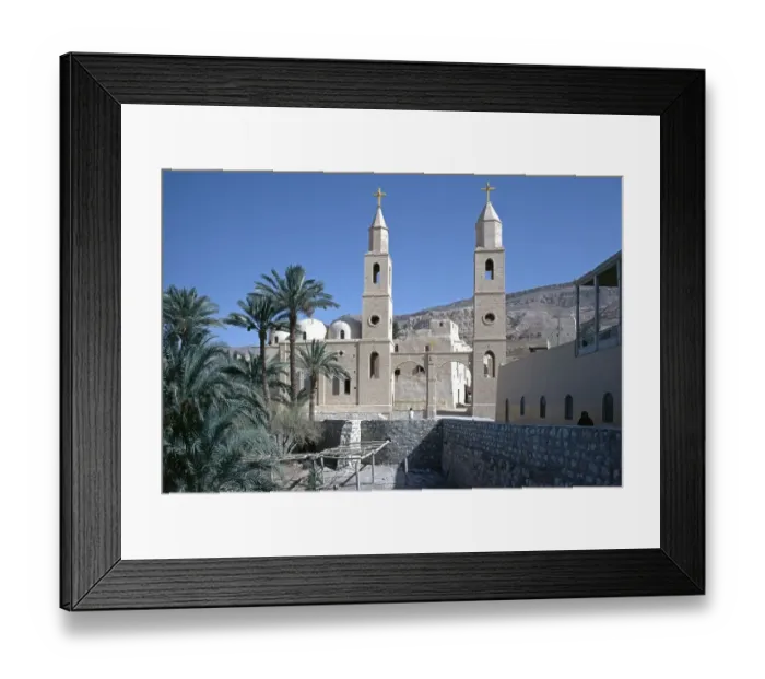 Framed Print : One of 7 churches, Monastery of St Anthony, Monastery of St Anthony, Arabian Desert, Egypt, September 1989, vintage, retro, old, historic, Africa