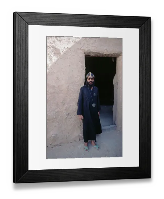 Framed Print : Monk, Monastery of St Anthony, Monastery of St Anthony, Arabian Desert, Egypt, September 1989, vintage, retro, old, historical, Africa