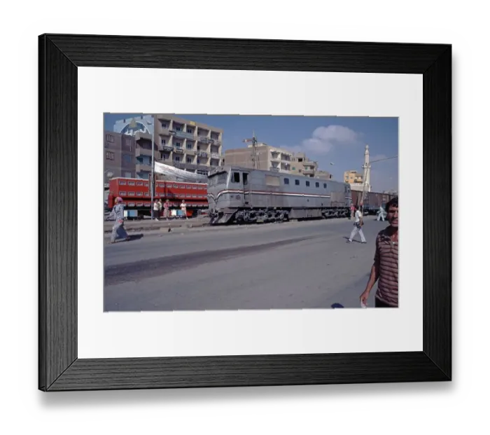 Framed Print : Railway, Suez, Red Sea, Egypt, September 1989, vintage, retro, old, historical, Africa