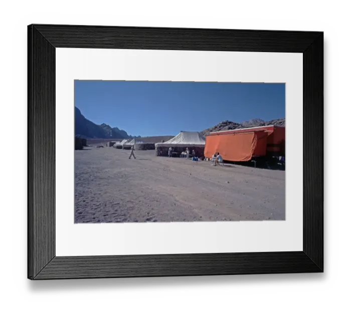 Framed Print : Rotel Tours coach, Zie Cietowner campsite, Sinai Peninsula, Egypt, September 1989, vintage, retro, old, historic, Africa