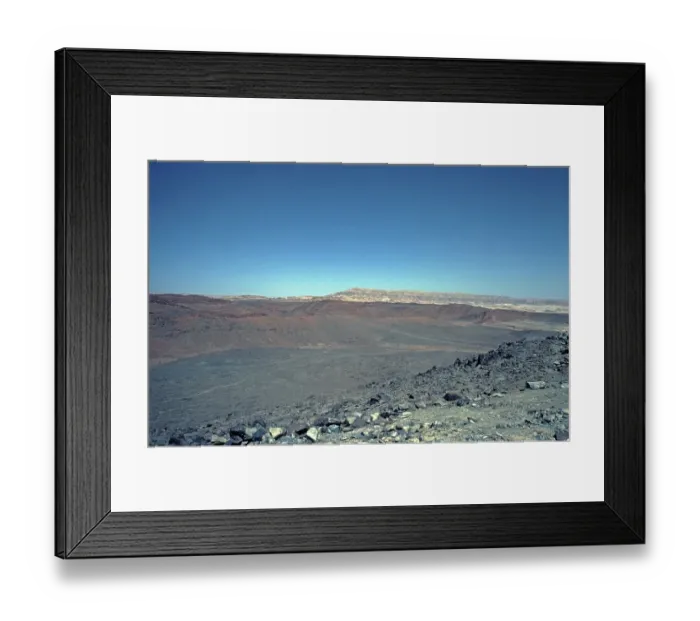 Framed Print : Colouring of the rock, Wadi Zaghra, Sinai Peninsula, Egypt, September 1989, vintage, retro, old, historical, Africa