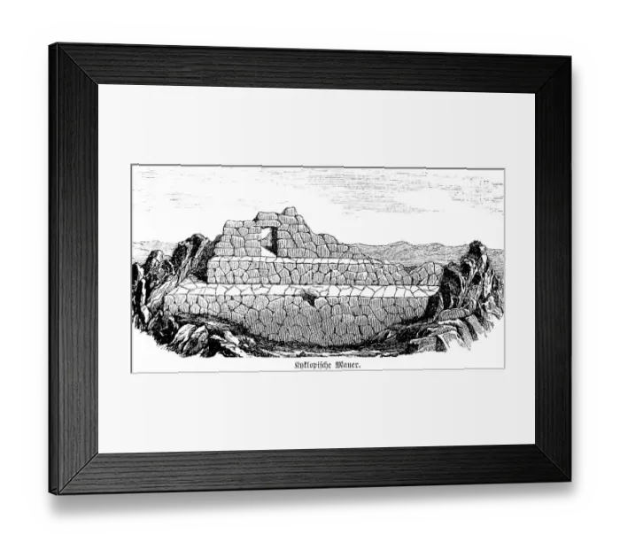 Framed Print : Cyclopean wall or cyclopean masonry (opus siliceum), wall made of irregular stones or rocks, with polygonal visible surface but smooth surface, widespread in the Mediterranean area since the Neolithic Age, craft, masonry, history of mankind Framed Print : Cyclopean wall or cyclopean masonry (opus siliceum), wall made of irregular stones or rocks, with polygonal visible surface but smooth surface, widespread in the Mediterranean area since the Neolithic Age, craft, masonry, history of mankind