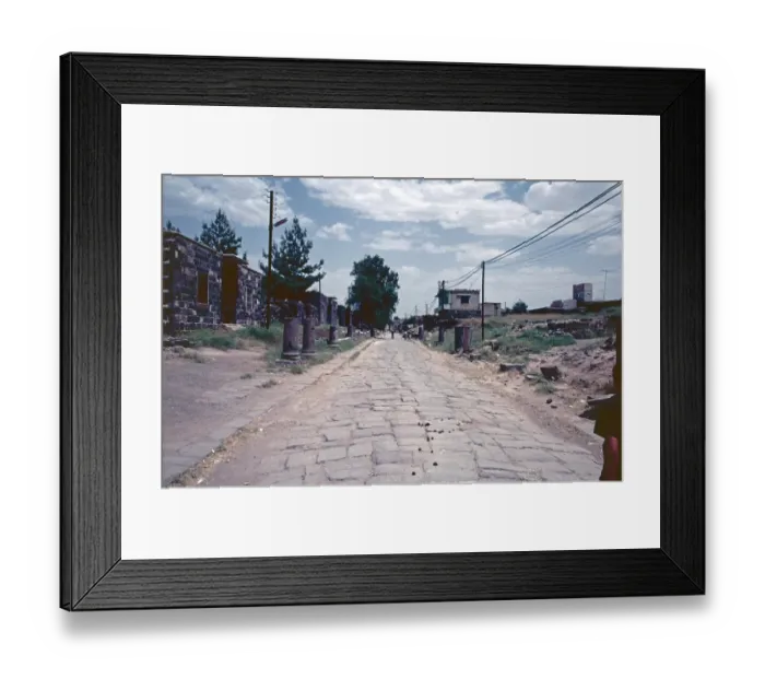 Framed Print : Colonnade Street, until today the main street, Bosra, Dar'a, Syria, 1987, vintage, retro, old, historic, Asia
