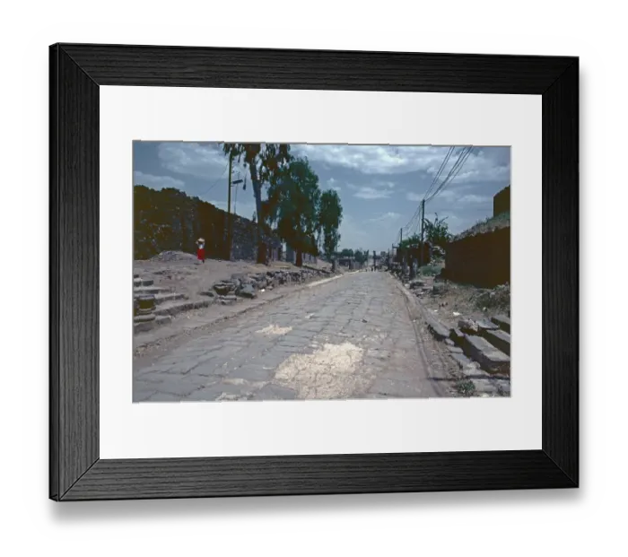 Framed Print : Colonnade Street, until today the main street, Bosra, Dar'a, Syria, 1987, vintage, retro, old, historic, Asia