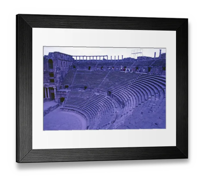 Framed Print : Amphitheatre, citadel, Bosra, Dar'a, Syria, 1987, vintage, retro, old, historical, Asia