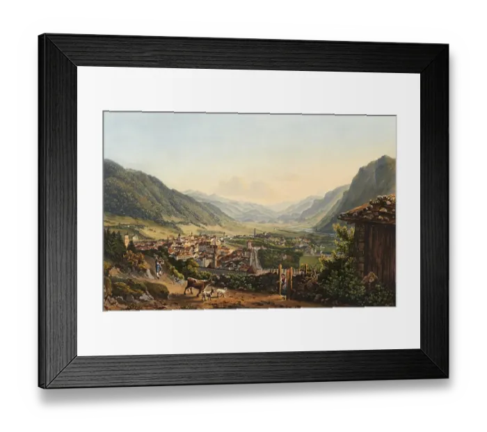 Framed Print : View of the town of Chur and its surroundings, Graubuenden, Switzerland, view around 1830, digitally restored reproduction of a 19th century model by Johann Ludwig Bleuler (12 February 1792 - 28 March 1850), Swiss draughtsman and painter, Europe Framed Print : View of the town of Chur and its surroundings, Graubuenden, Switzerland, view around 1830, digitally restored reproduction of a 19th century model by Johann Ludwig Bleuler (12 February 1792 - 28 March 1850), Swiss draughtsman and painter, Europe