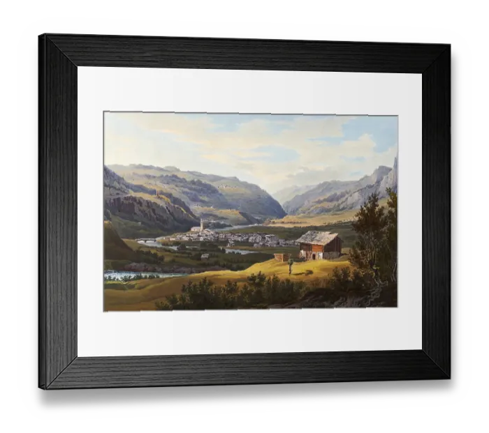 Framed Print : View of Andeer, Viamala region of the canton of Graubuenden in Switzerland, coming from Spluegen, view around 1830, digitally restored reproduction of a 19th century model by Johann Ludwig Bleuler (12 February 1792 - 28 March 1850) Framed Print : View of Andeer, Viamala region of the canton of Graubuenden in Switzerland, coming from Spluegen, view around 1830, digitally restored reproduction of a 19th century model by Johann Ludwig Bleuler (12 February 1792 - 28 March 1850)