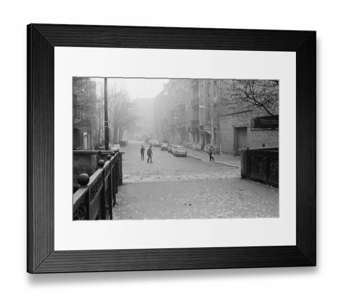 Framed Print : 07.12.1981, East Berlin, Prenzlauer Berg district, Kopenhagener Strasse, boys playing in the street East Berlin, Berlin-Prenzlauer Berg, GDR GDR