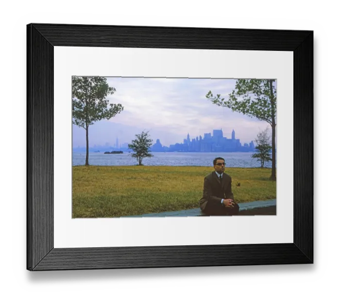 Framed Print : View of downtown Manhattan from the Statue of Liberty, New York in 1966