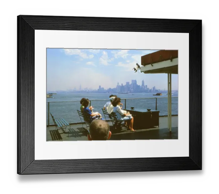Framed Print : New York in 1966, view of Manhattan from the ferry