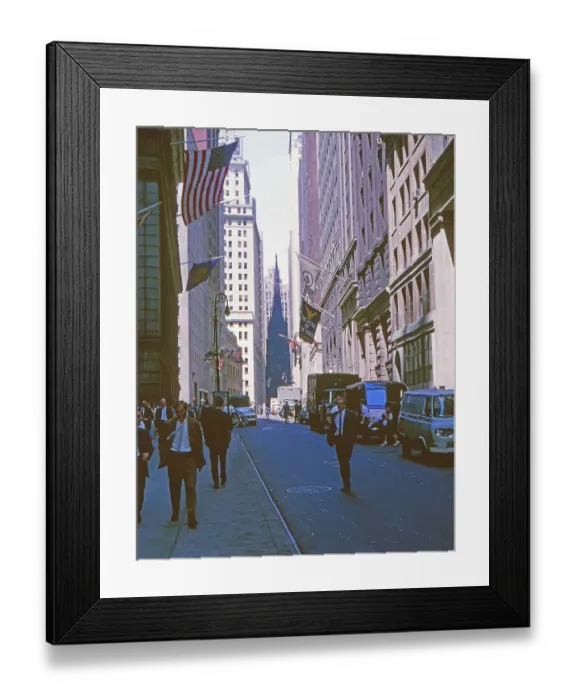 Framed Print : New York in 1966, Wall Street and Trinity Church