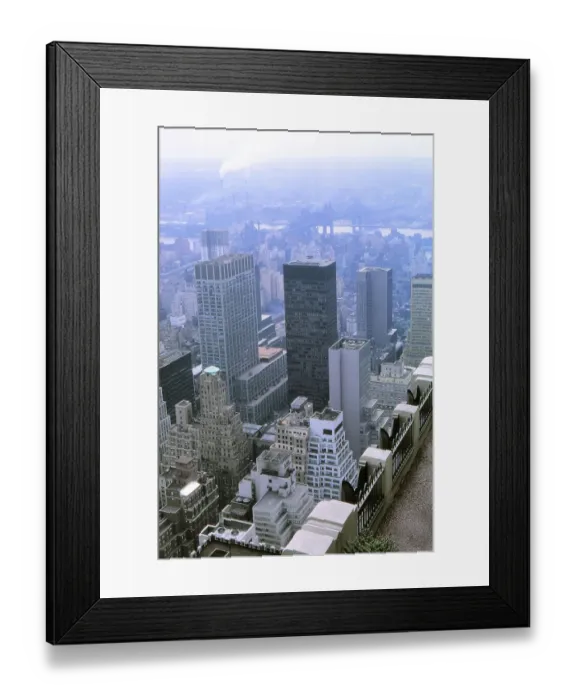 Framed Print : New York in 1966, Manhattan, view from the RCA Building towards the Queensboro Bridge
