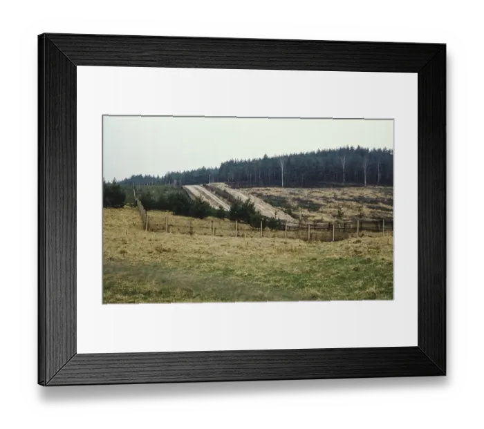 Framed Print : Inner German border between the Federal Republic of Germany FRG and the German Democratic Republic GDR with death strip, border fences, near Hof, Franconia, Bavaria, Germany, symbolic image German division, Europe