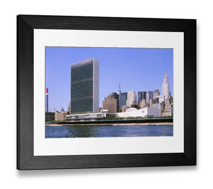 Framed Print : New York in 1966, United Nations UNO, Chrysler Building, Empire State Building