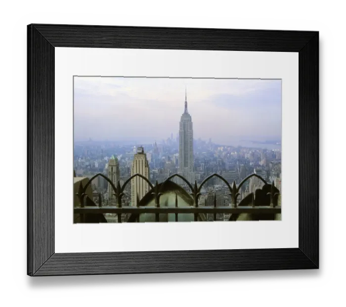 Framed Print : New York in 1966, view from the RCA Building to the Empire State Building Framed Print : New York in 1966, view from the RCA Building to the Empire State Building