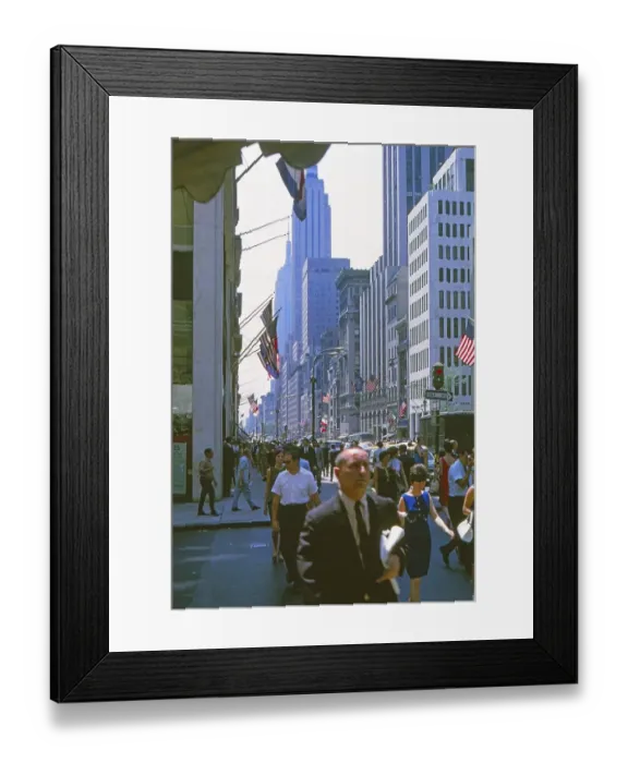 Framed Print : New York in 1966, Fifth Avenue, 49th Street Framed Print : New York in 1966, Fifth Avenue, 49th Street