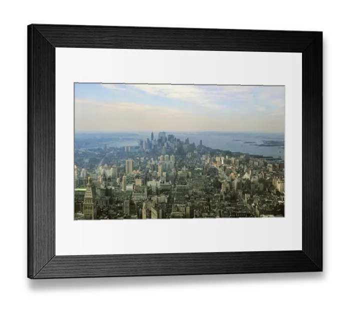 Framed Print : New York in 1966, view of downtown Manhattan from the Empire State Building