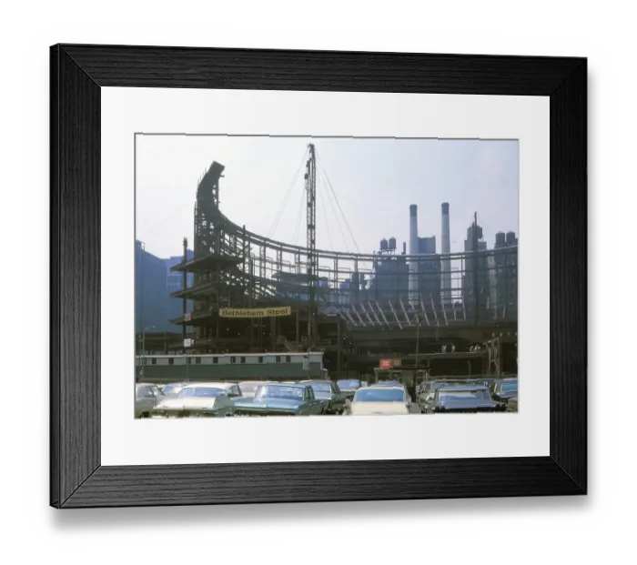Framed Print : New York in 1966, Manhattan, Madison Square Garden under construction