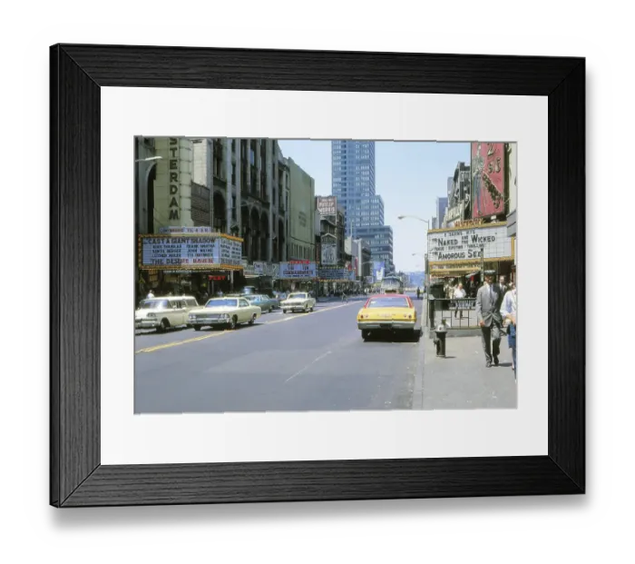 Framed Print : New York in 1966, Manhattan, 42nd Street between 7th and 8th Avenue