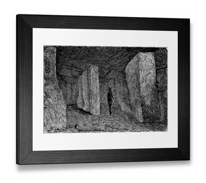 Framed Print : Interior of the dolmens of Antequera, Malaga, Conjunto Arqueologico Dolmenes de Antequera, archaeological museum, cave, rock chamber, history of mankind, Spain, historical illustration 1880, Europe Framed Print : Interior of the dolmens of Antequera, Malaga, Conjunto Arqueologico Dolmenes de Antequera, archaeological museum, cave, rock chamber, history of mankind, Spain, historical illustration 1880, Europe