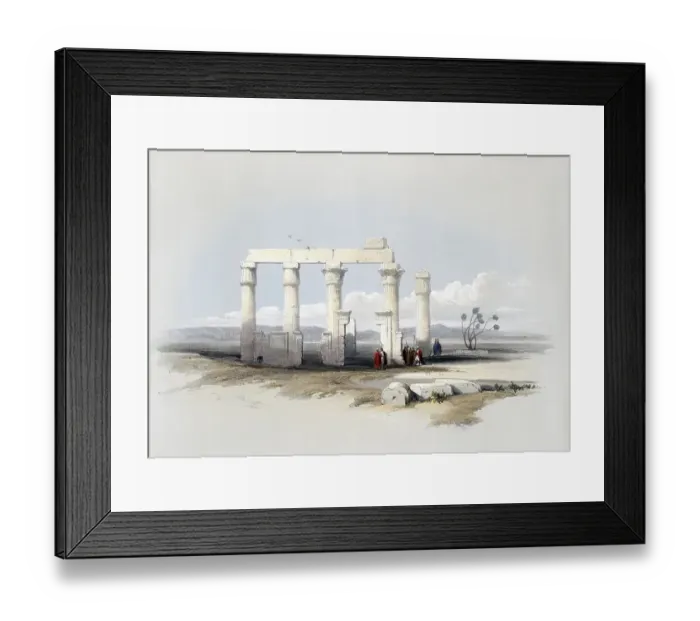 Framed Print : Remains of the Temple of Medamout in Thebes, Egypt, around 1850, Historical, digitally restored reproduction from a 19th century original, exact date unknown, AI generated, Africa