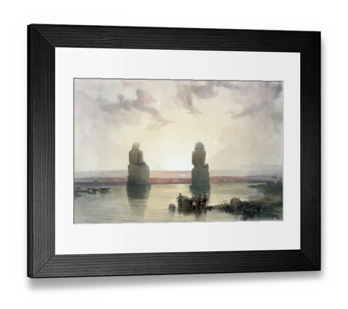 Framed Print : Statues of Memnon in Thebes, during a flood of the Nile, Egypt, around 1850, Historical, digitally restored reproduction from a 19th century original, exact date unknown, AI generated, Africa Framed Print : Statues of Memnon in Thebes, during a flood of the Nile, Egypt, around 1850, Historical, digitally restored reproduction from a 19th century original, exact date unknown, AI generated, Africa