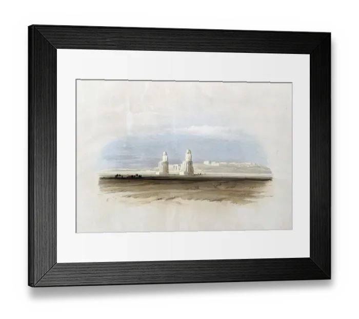 Framed Print : Statues of Memnon in Thebes, Egypt, c. 1850, Historical, digitally restored reproduction from a 19th century original, exact date unknown, AI generated, Africa Framed Print : Statues of Memnon in Thebes, Egypt, c. 1850, Historical, digitally restored reproduction from a 19th century original, exact date unknown, AI generated, Africa