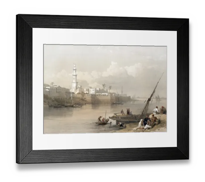 Framed Print : View of the Nile, ferry to Giza, Egypt, c. 1850, Historic, digitally restored reproduction from a 19th century original, exact date unknown, AI generated, Africa Framed Print : View of the Nile, ferry to Giza, Egypt, c. 1850, Historic, digitally restored reproduction from a 19th century original, exact date unknown, AI generated, Africa