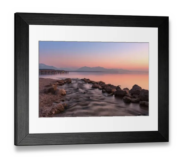 Framed Print : Sunset at Lake Chiemsee, Chiemgau Alps, Bavaria, Germany, Europe Framed Print : Sunset at Lake Chiemsee, Chiemgau Alps, Bavaria, Germany, Europe