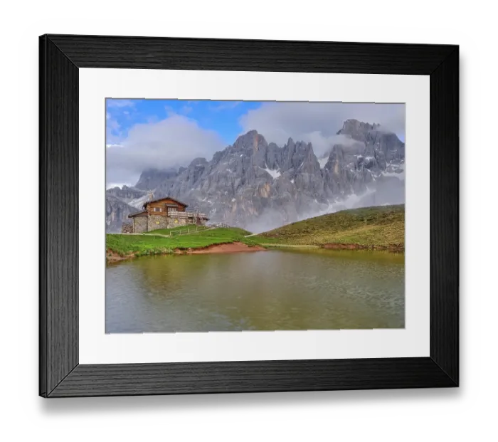 Framed Print : Laghetto Baita Segantini, fog, Cimon della Pala, Pala Group, Parco Naturale Paneveggio Pale di San Martino, Rolle Pass, Trentino Framed Print : Laghetto Baita Segantini, fog, Cimon della Pala, Pala Group, Parco Naturale Paneveggio Pale di San Martino, Rolle Pass, Trentino