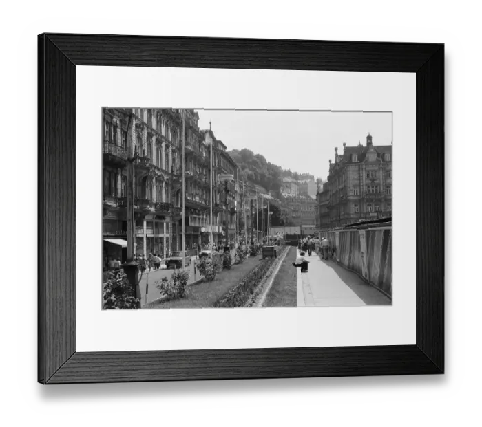 Framed Print : 12.07.1985, CSSR, Karlovy Vary, city centre Framed Print : 12.07.1985, CSSR, Karlovy Vary, city centre
