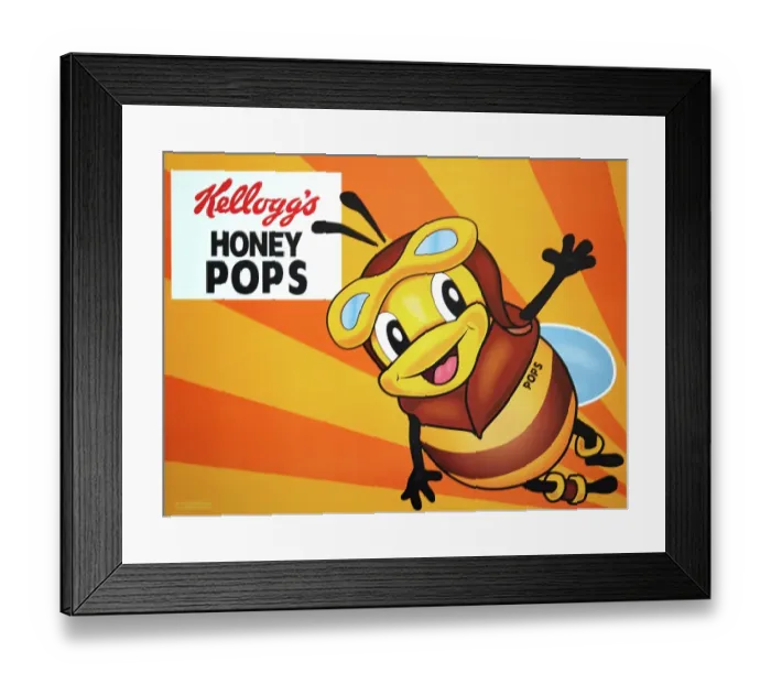 Framed Print : Sign, signs, tin signs, advertising signs, advertisement, nostalgia, old, old, advertising signs, product advertising, company logo, company, companies, trademark, collection, Kellogs, Honig Pobs, food, Lower Saxony, Federal Republic of Germany