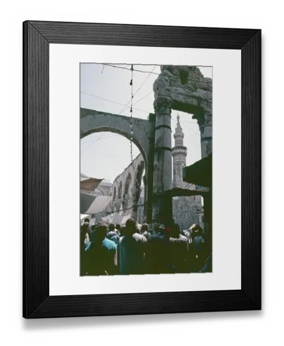 Framed Print : The Roman archway, Temple of Jupiter, Damascus, Syria, May 1987, vintage, retro, old, historical, Asia