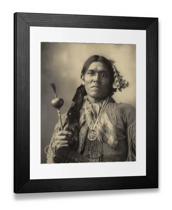 Framed Print : Indians, Yellow Magpie, Arapahoe, after a picture by F.A.Rinehart, 1899, Arapaho or Arapahoe are an Indian people of North America and belonged as nomadic Plains Indians to the cultural area of the Prairies and Plains, Historic