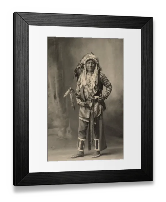 Framed Print : White Swan, Crows, North American Indian tribe, after a painting by F.A.Rinehart, 1899, Historic, digitally restored reproduction of an original from the period