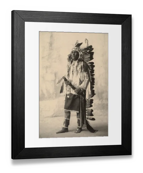 Framed Print : Spies On The Enemy, Chief with feather headdress, Crow, North American Indian tribe, after a painting by F.A.Rinehart, 1899, Historic, digitally restored reproduction of an original from the period Framed Print : Spies On The Enemy, Chief with feather headdress, Crow, North American Indian tribe, after a painting by F.A.Rinehart, 1899, Historic, digitally restored reproduction of an original from the period