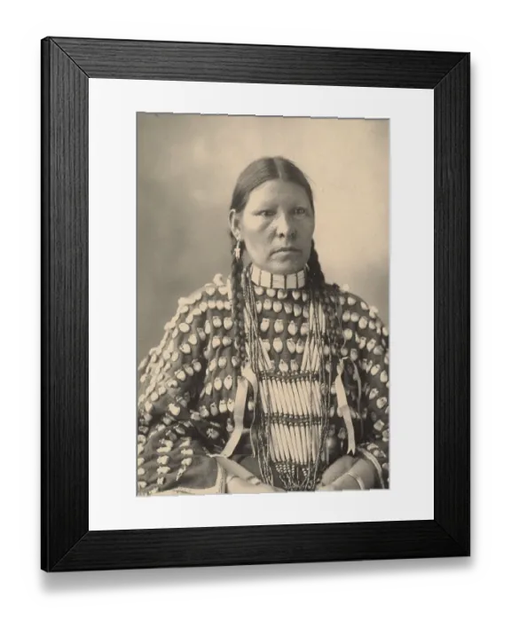 Framed Print : Freckled Face, woman from the Arapahoe tribe, an Indian people of North America, after a picture by F.A.Rinehart, 1899, Historic, digitally restored reproduction of an original from that time