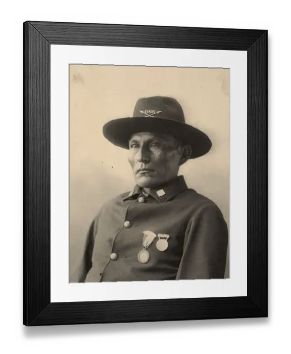Framed Print : Naiche, hereditary chief, serving the army, Chiricahua Apaches, an Apache tribal group in the southwestern United States, after a painting by F.A.Rinehart, 1899, Historic, digitally restored reproduction of an original from the period Framed Print : Naiche, hereditary chief, serving the army, Chiricahua Apaches, an Apache tribal group in the southwestern United States, after a painting by F.A.Rinehart, 1899, Historic, digitally restored reproduction of an original from the period