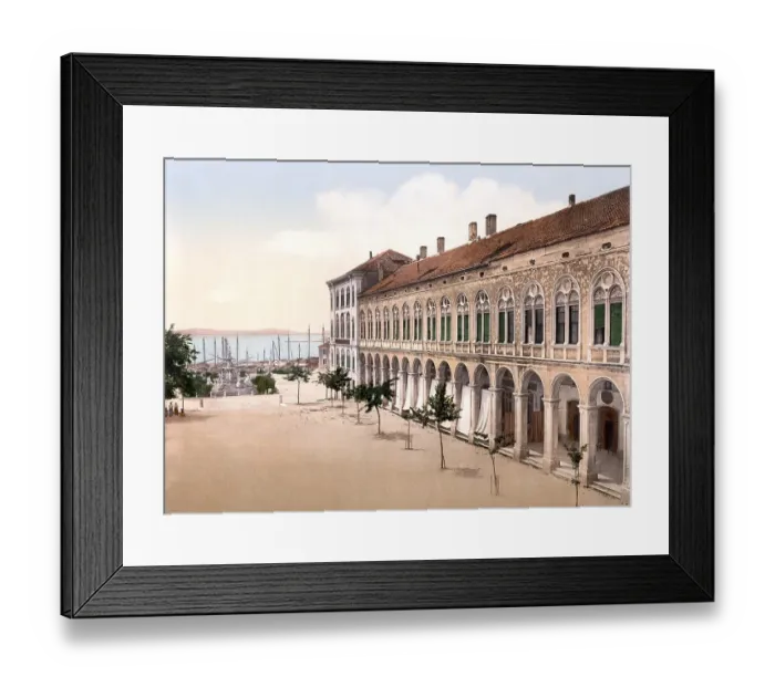 Framed Print : The town hall of Spalato, now Split, Dalmatia, Austro-Hungary, Austro-Hungarian Empire, Austrian-Hungarian Monarchy, today Croatia, Historical, around 1900, digitally restored reproduction from a 19th century original The hotel de Ville of Spalato