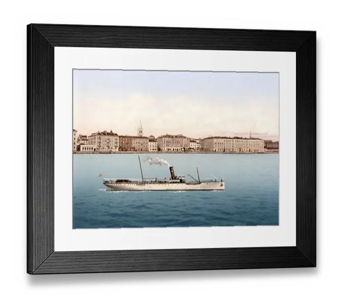 Framed Print : View of Zara, now Zadar, from the sea, Dalmatia, Austro-Hungary, Austro-Hungarian Empire, Austrian-Hungarian Monarchy, today Croatia, Historical, around 1900, digitally restored reproduction from a 19th century original View of Zara, now Zadar