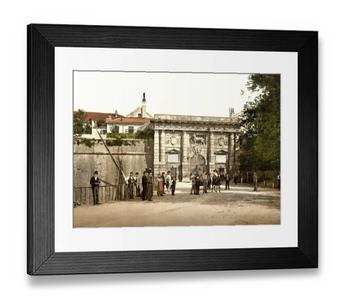 Framed Print : Arch Terra Firma, Porta di Terraferma of Zara, now Zadar, Dalmatia, Austrian-Hungary, Austro-Hungarian Monarchy, today Croatia, Historical, around 1900, digitally restored reproduction from a 19th century original Arch Terra Firma