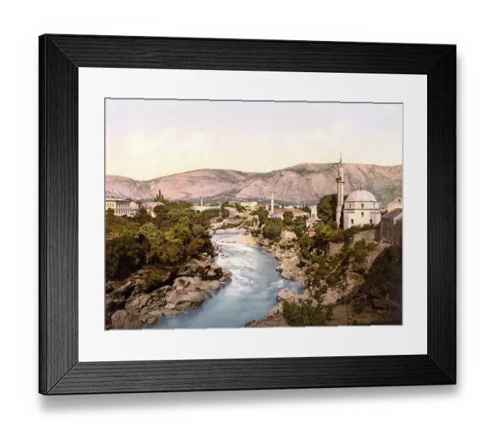 Framed Print : The Narenta river at Mostar, Herzegovina, Austro-Hungary, Austro-Hungarian Empire, Austrian-Hungarian Monarchy, today Bosnia-Herzegovina, Historical, around 1900 Framed Print : The Narenta river at Mostar, Herzegovina, Austro-Hungary, Austro-Hungarian Empire, Austrian-Hungarian Monarchy, today Bosnia-Herzegovina, Historical, around 1900