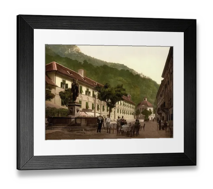 Framed Print : The old Spa and military hospital, Herkulesfuerdoe, Herkulesbad, today Baile Herculane, Hungary, Austro-Hungary, Austro-Hungarian Monarchy, today Romania, Historical, around 1900