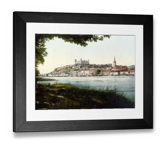 Framed Print : City of Pressburg, today Bratislava, Oesterreich-Ungarn, Oesterreichisch-Ungarisches Kaiserreich, Oesterreichisch-Ungarische Monarchie, heute Slowakei, Historical, around 1900, digitally restored reproduction from a 19th century original