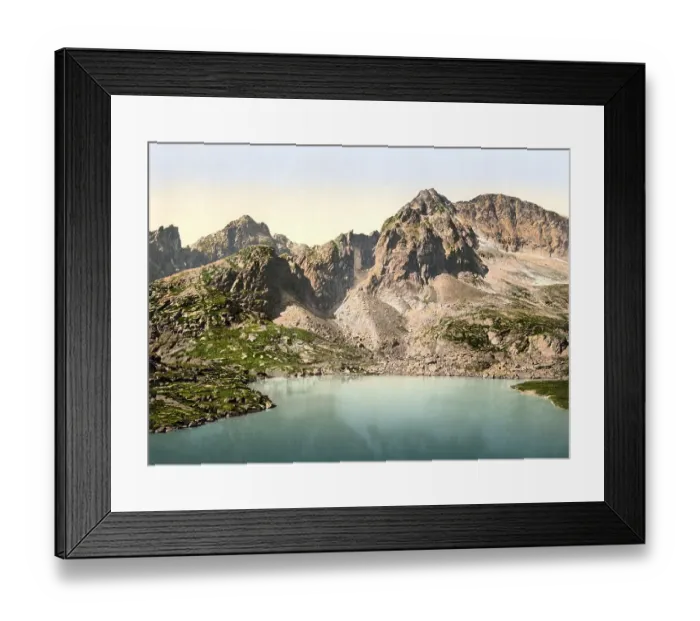 Framed Print : View of the five lakes, Tatra, Austro-Hungary, Austro-Hungarian Empire, Austrian-Hungarian Monarchy, today Slovakia, Historical, around 1900, digitally restored reproduction from a 19th century original, View of the five seas, Austro-Hungary