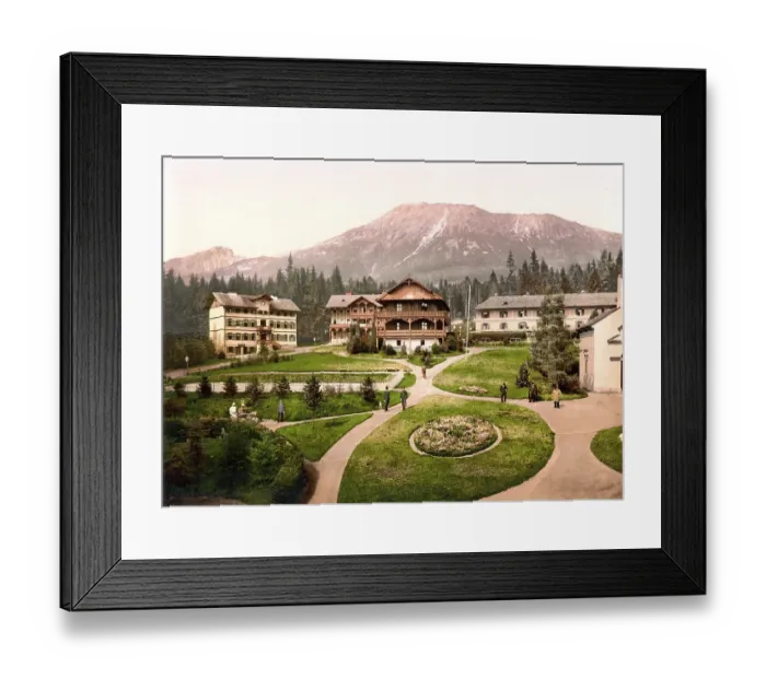 Framed Print : Upper part of Bad Alt-Schmecks, Altschmecks, now Stary Smokovec, Tatra, Austro-Hungary, Austro-Hungarian Monarchy, today Slovakia, Historical, around 1900, digitally restored reproduction from a 19th century original, Upper part of Bad Alt-Schmecks