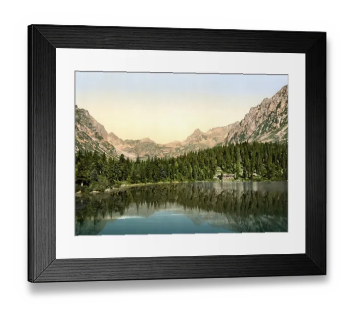 Framed Print : Popper See, Popper Lake, today Popradske pleso, Tatra, Austria-Hungary, Austro-Hungarian Monarchy, today Slovakia, Historical, around 1900, digitally restored reproduction from a 19th century original, now Popradske pleso, Austro-Hungary