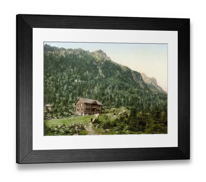 Framed Print : Hotel Gemse, Tatra, Oesterreich-Ungarn, Oesterreichisch-Ungarisches Kaiserreich, Oesterreichisch-Ungarische Monarchie, heute Slowakei, Historical, around 1900, digitally restored reproduction from a 19th century original, Austro-Hungary